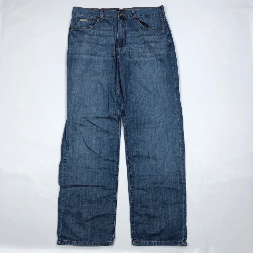 Calvin Klein Jeans Mens 34x32 Straight Leg Baggy Blue Denim